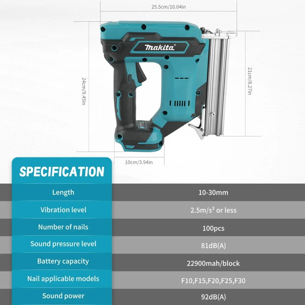 for Makita F30 Straight Nails Staple Gun,Cordless Electric Impact Nail Gun,Riveting Gun,Carpentry Tools For Makita 18V Battery